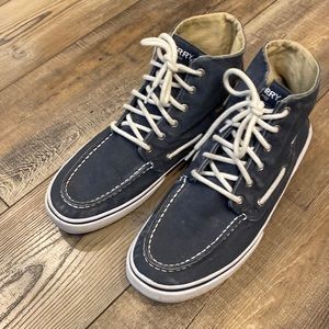 SPERRY MEN’s High Top Bahama Boat shoe, navy Size 11